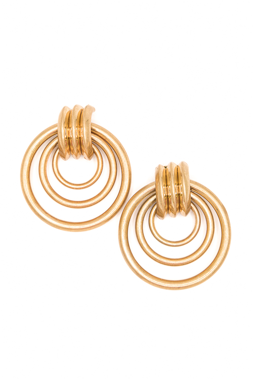 3 Circle Metal Link Earrings