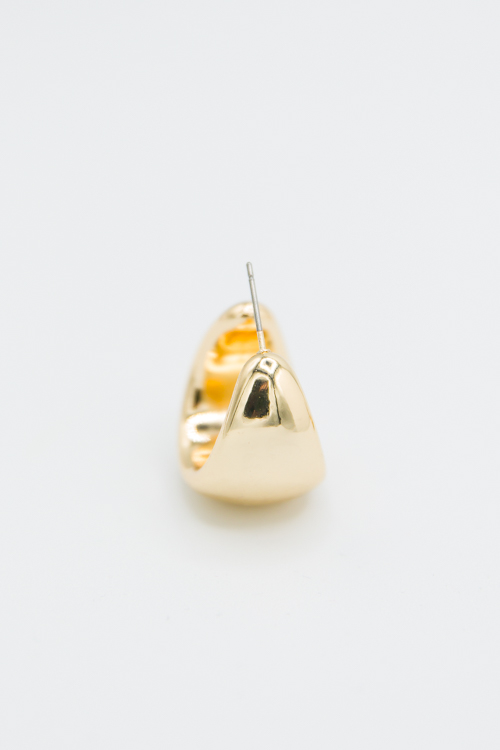 Wide Crescent Hoops, Gold
