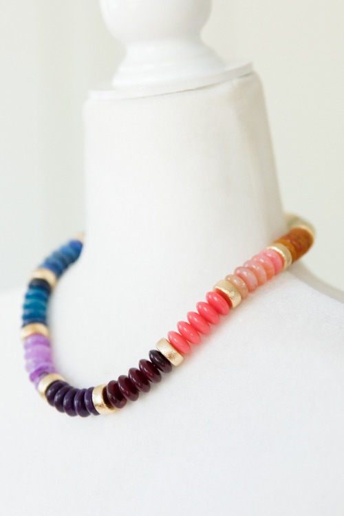 Stone & Textured Necklace, Multi - 2K9A9444.jpg