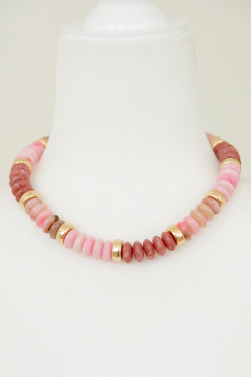 Cleo Beaded Necklace, Pink - 4K7A0402.jpg