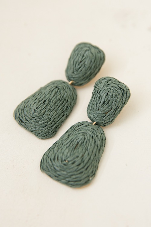 Raffia Trapezoid Earrings, Teal - 4K7A1000.jpg