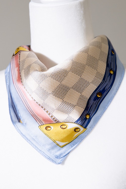 Checkered Silk Scarf, Taupe - 4K7A1009.jpg