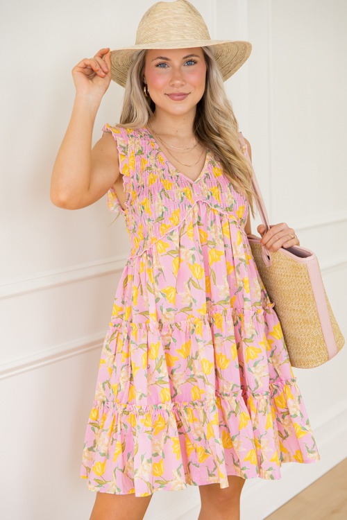 Daffodil Smock Dress, Pink/Yellow - 4K7A2278.jpg