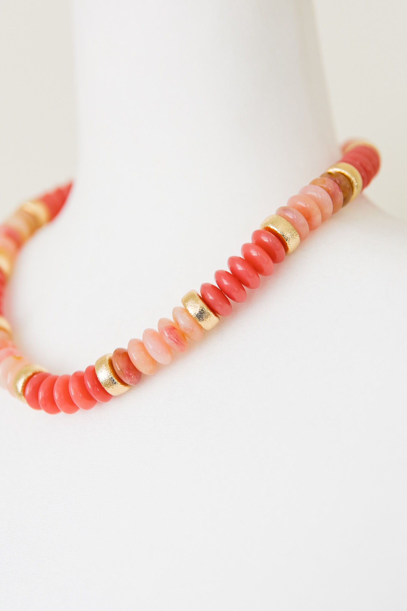 Stone & Textured Necklace, Pink - 4K7A2750.jpg