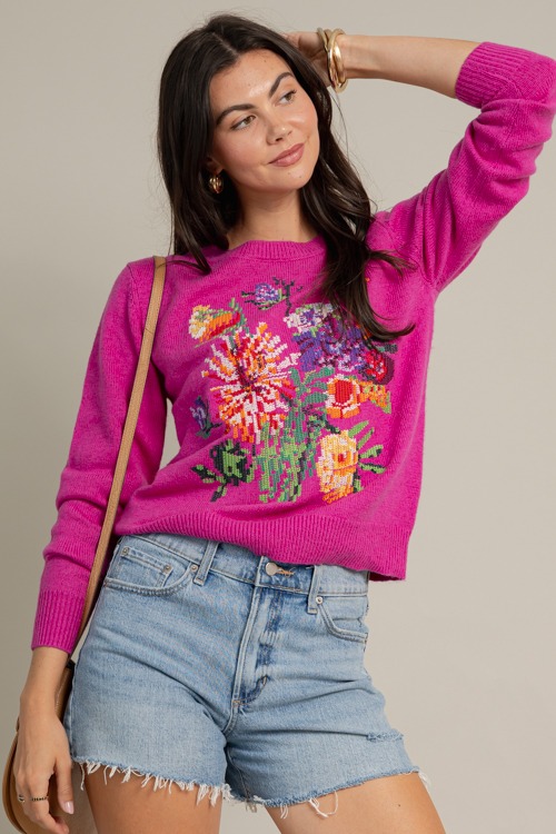 Floral Embroidery Sweater, Magenta - 4K7A3862.jpg