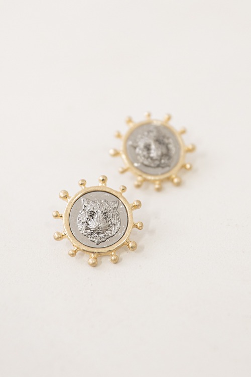 Tiger Coin Earring, Two-Tone - 4K7A9629.jpg