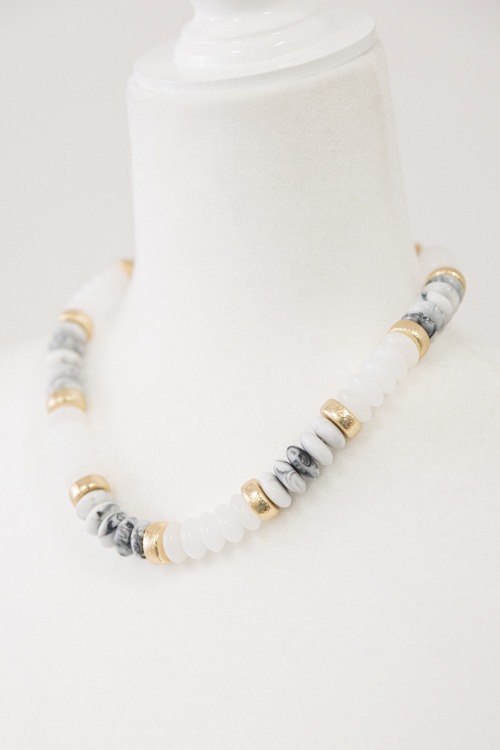 Stone & Textured Necklace, Howlite - 4K7A9669.jpg