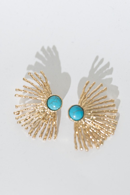 Half Sunburst Earring, Turquoise - 4K7A9823.jpg
