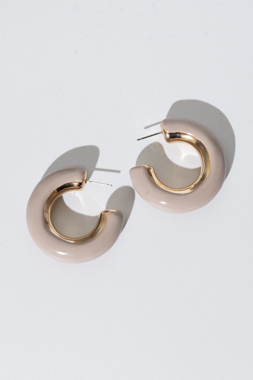 Color Coated Chunky Hoops, Taup - 4K7A9834.jpg