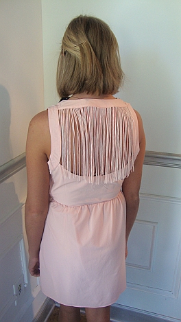 Fringe-back Blush Dress
