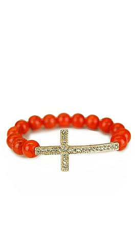 Orange Cross Bracelet