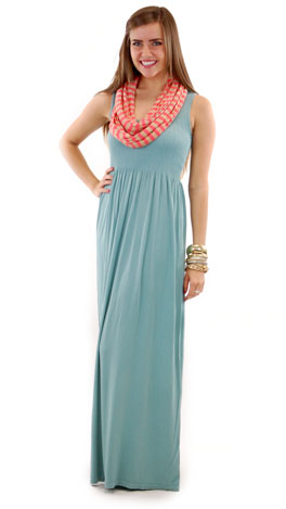 So Soft Maxi Dress- Sea :: Dresses :: The Blue Door Boutique