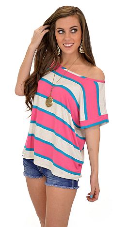 Going on Stripe Top, Pink