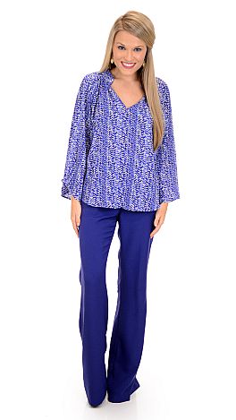 Mary Macaroon Blouse, Blue