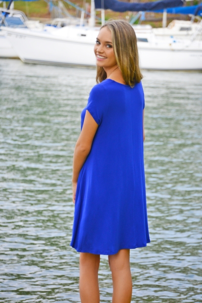 Knit Frock with Pockets, Cobalt