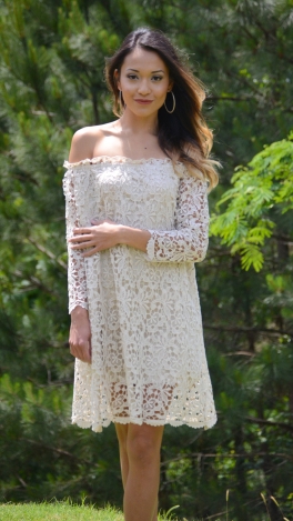 All About That Lace Dress, Cream