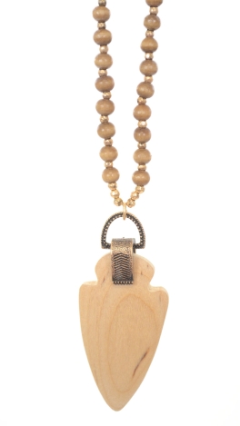 Wooden Arrowhead Necklace