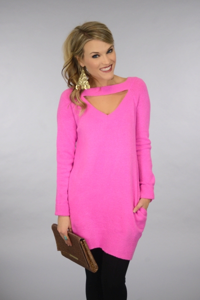 Cayla Cutout Sweater, Pink