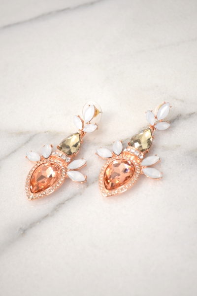 Copper Rhinestone Earring