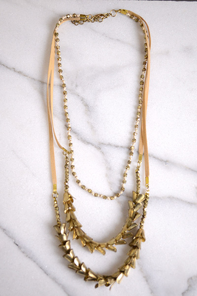 Golden Garland Necklace, Tan