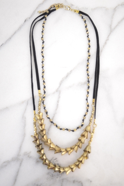 Golden Garland Necklace, Black