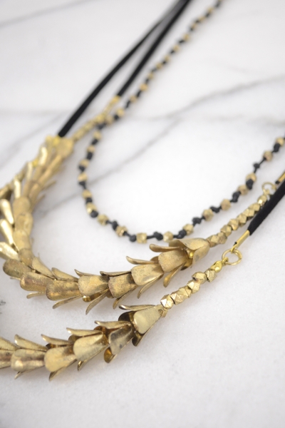Golden Garland Necklace, Black