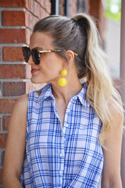 Twisted Plaid Top