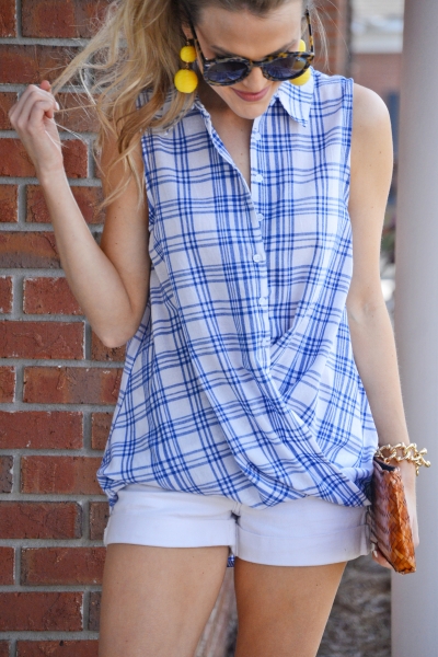 Twisted Plaid Top