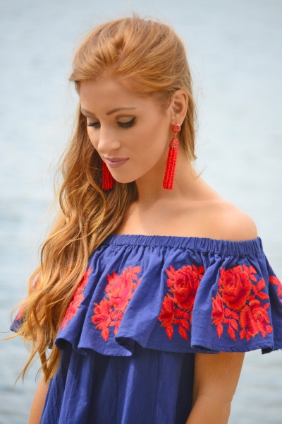 Red Rose Embroidered Dress