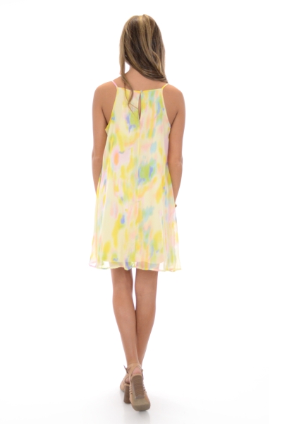 Watercolor Slip Dress, Yellow
