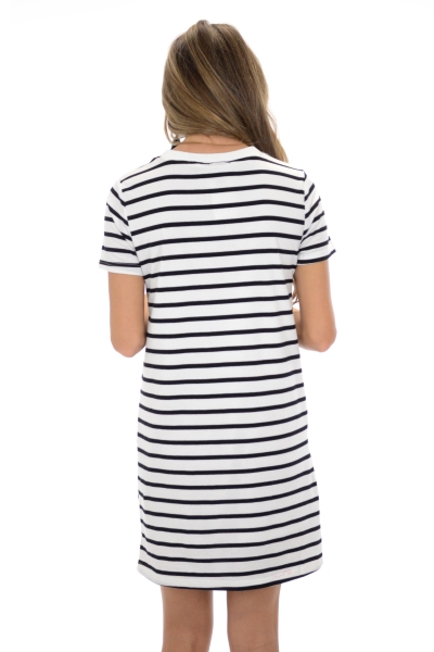 Lou Striped Dress, Black
