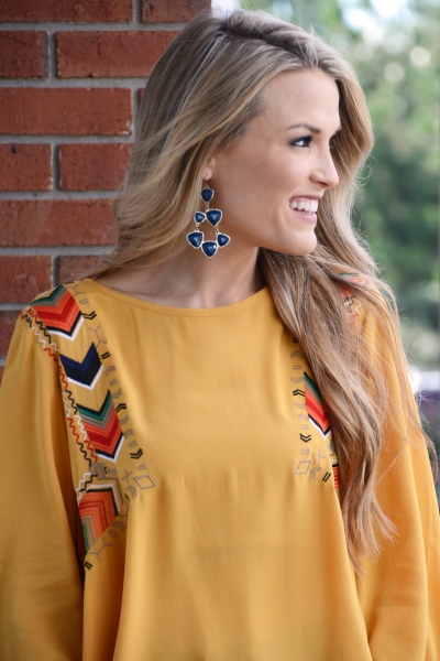 Aztec Embroidery Blouse