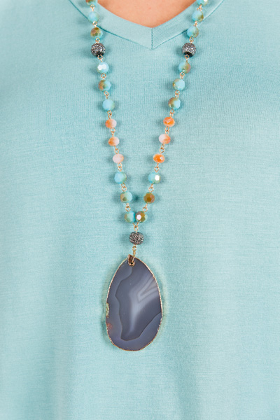 Stones Throw Necklace, Turquoise Multi