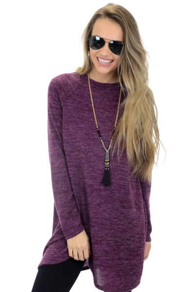 Overlap Sweater, Purple