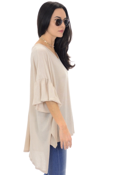 Textured Knit Tunic, Taupe