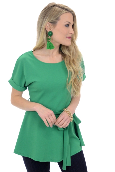 Best Belted Blouse, Emerald