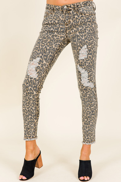 Distressed Cheetah Pants