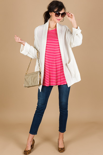 The Best Thing Tunic, Coral Stripe