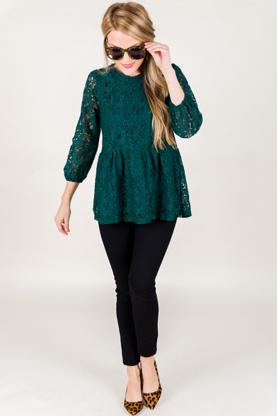 Evergreen Lace Top