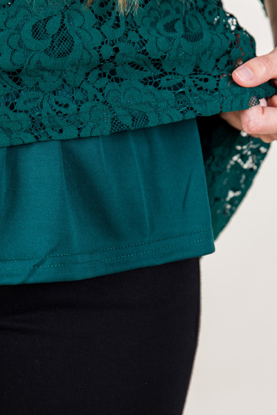 Evergreen Lace Top