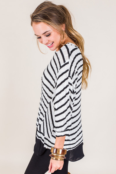 Everything Striped Top, Black