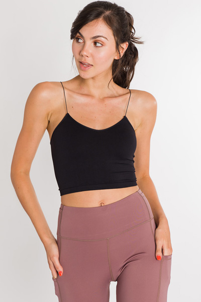 Famous Cropped Cami, Black