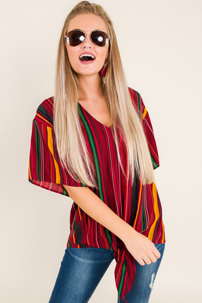 Striped Party Tie Top