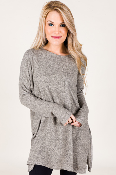 Change In My Pocket Tunic, Taupe