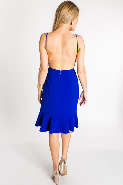 Wrapped in Ruffle Dress, Cobalt