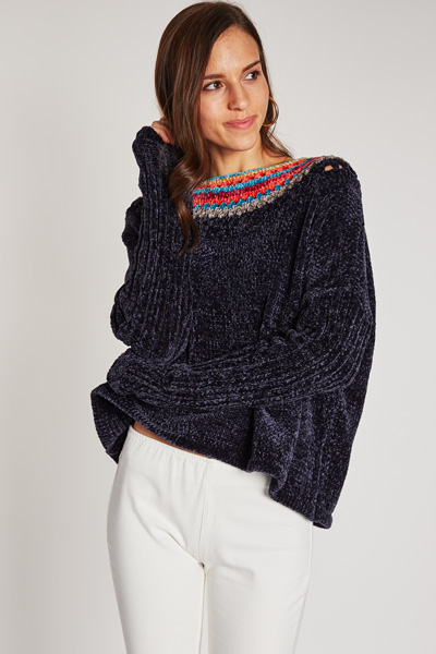 Pop of Color Chenille Sweater