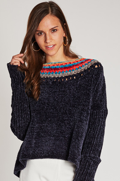 Pop of Color Chenille Sweater