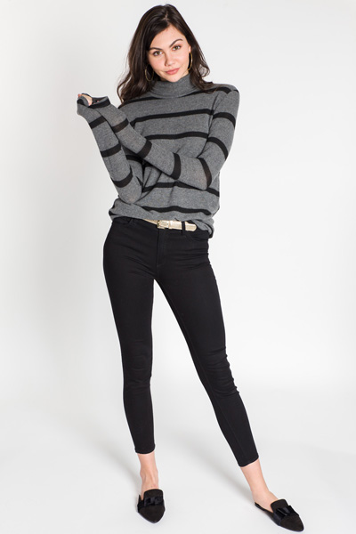 Soft Touch Striped Turtleneck