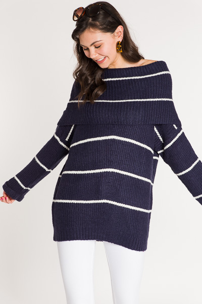 Striped on Stripes Sweater, Nav