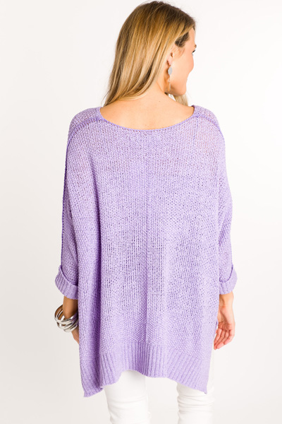 Folded Cuffs Sweater, Lavender